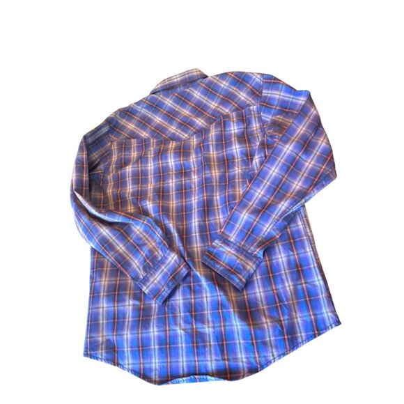 Wrangler 20X Ranch Rodeo Cowboy Mens Plaid Long Sleeve Western Shirt Large - Picture 5 of 5